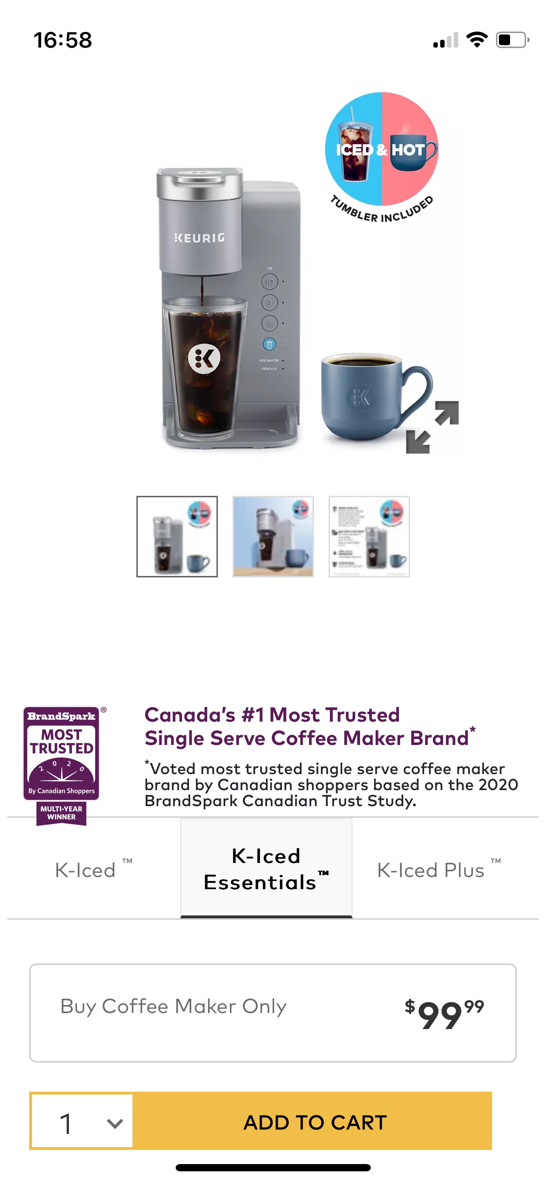 K-Iced coffee machine keurig