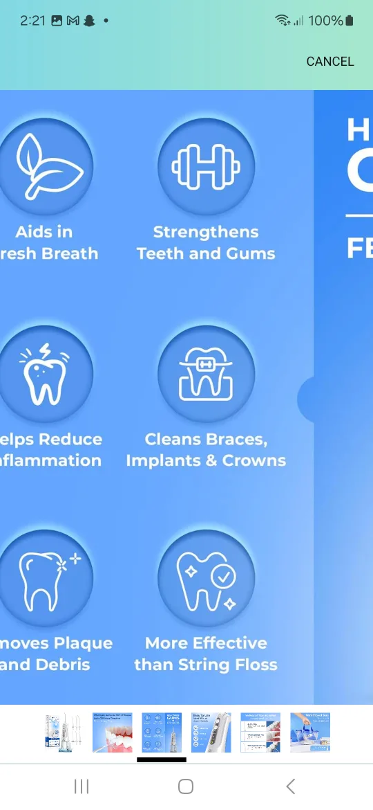 New Water Flosser Cordless Pick for Teeth, 4 Modes image indicator(6)