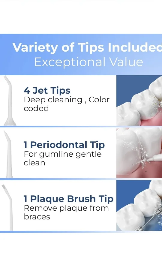 New Water Flosser Cordless Pick for Teeth, 4 Modes image indicator(7)