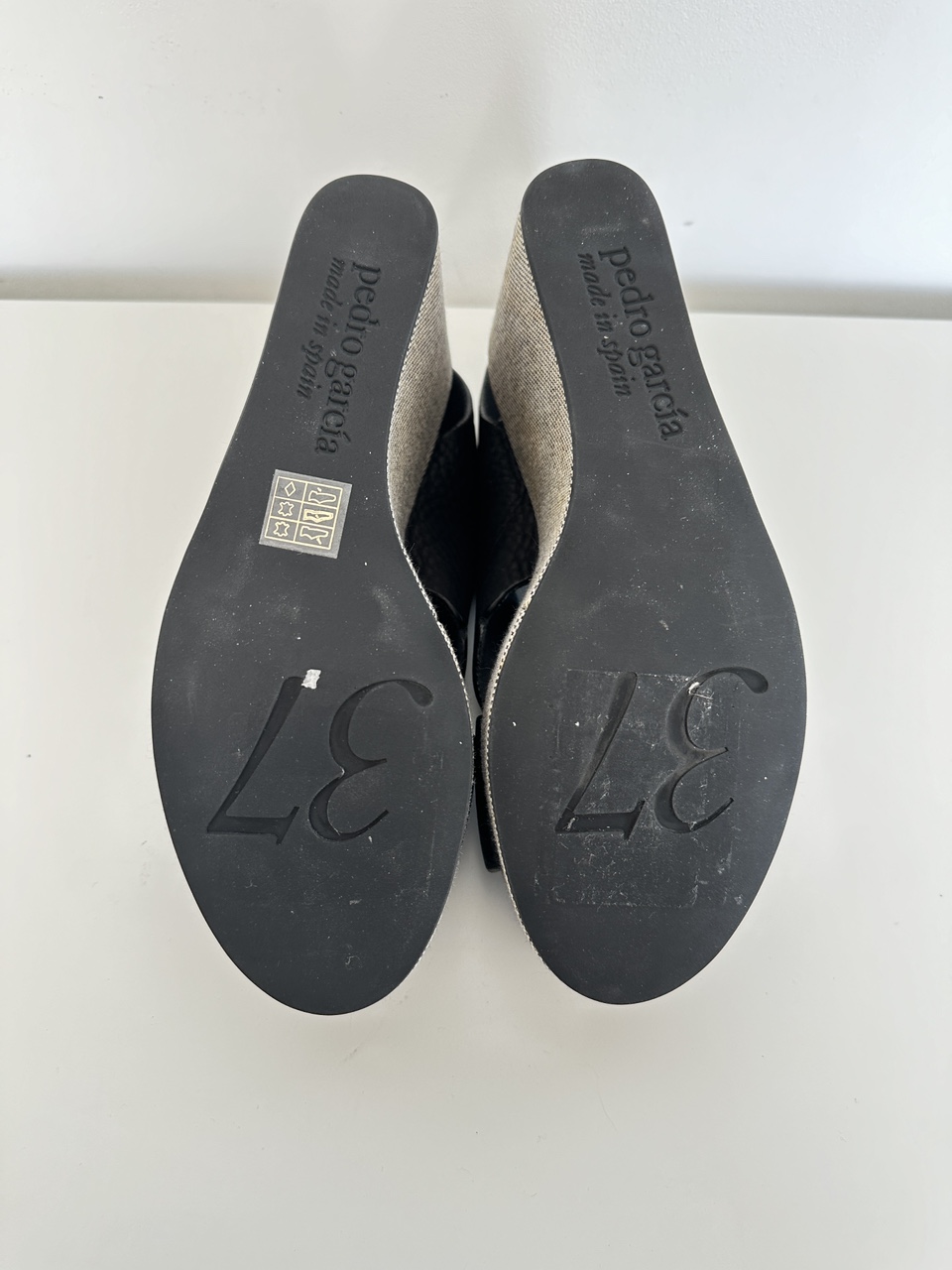 Pedro Garcia Black Leather Wedge Sandals - Size 37EU - photo 4