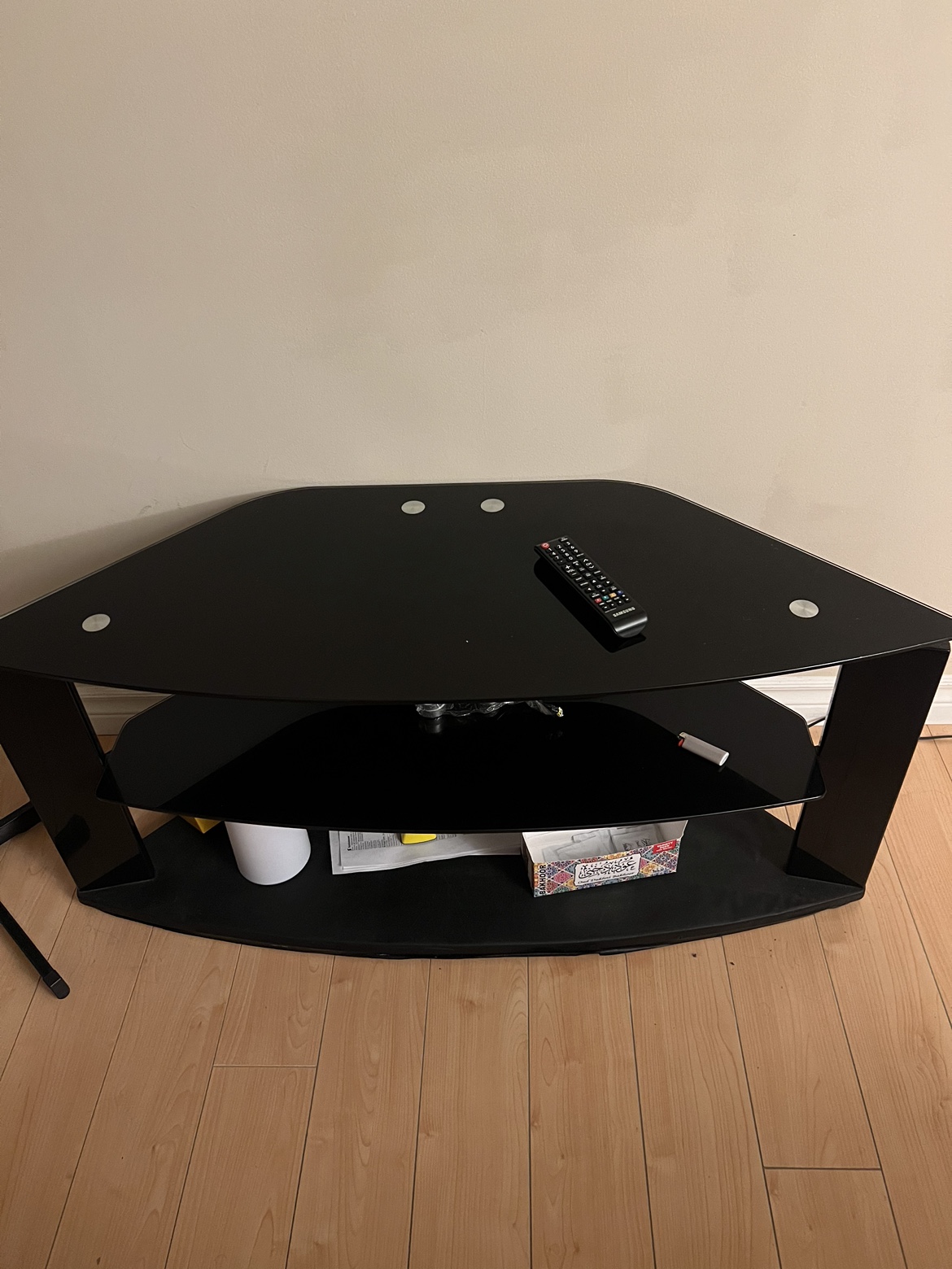 Black Glass TV Stand