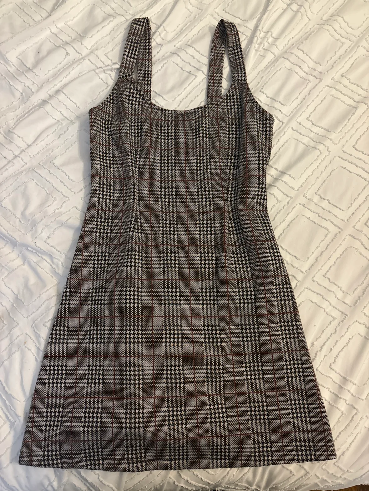 Black, Grey and Red Plaid Mini Dress thumbnail