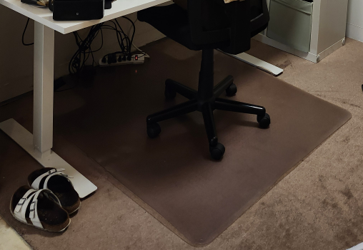 Mat for computer chair on carpet