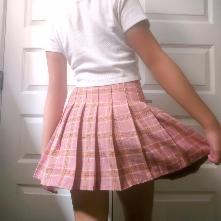Pink Plaid Skirt