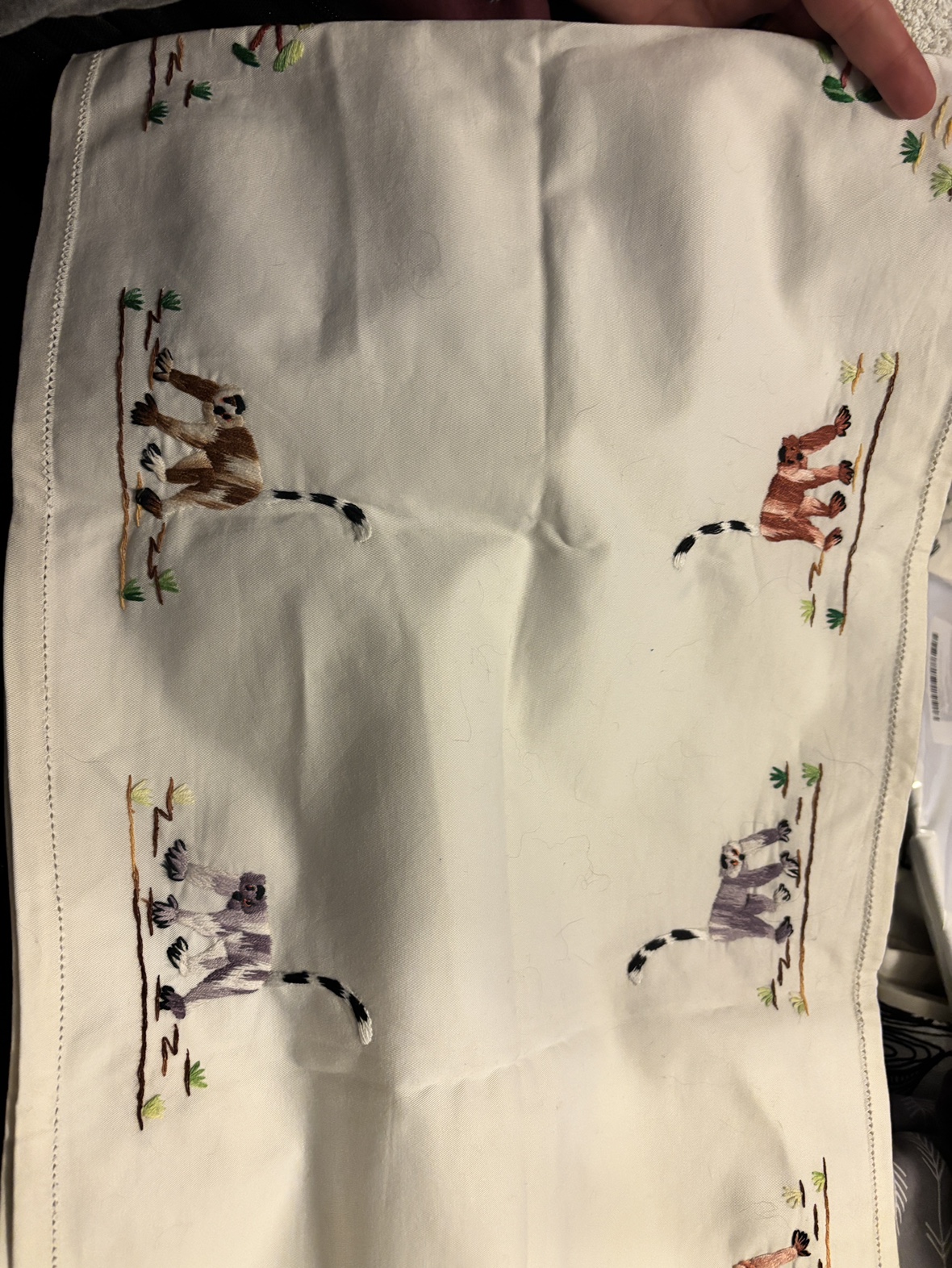 Hand Stitched Lemur Table Runner from Madagascar - photo 2