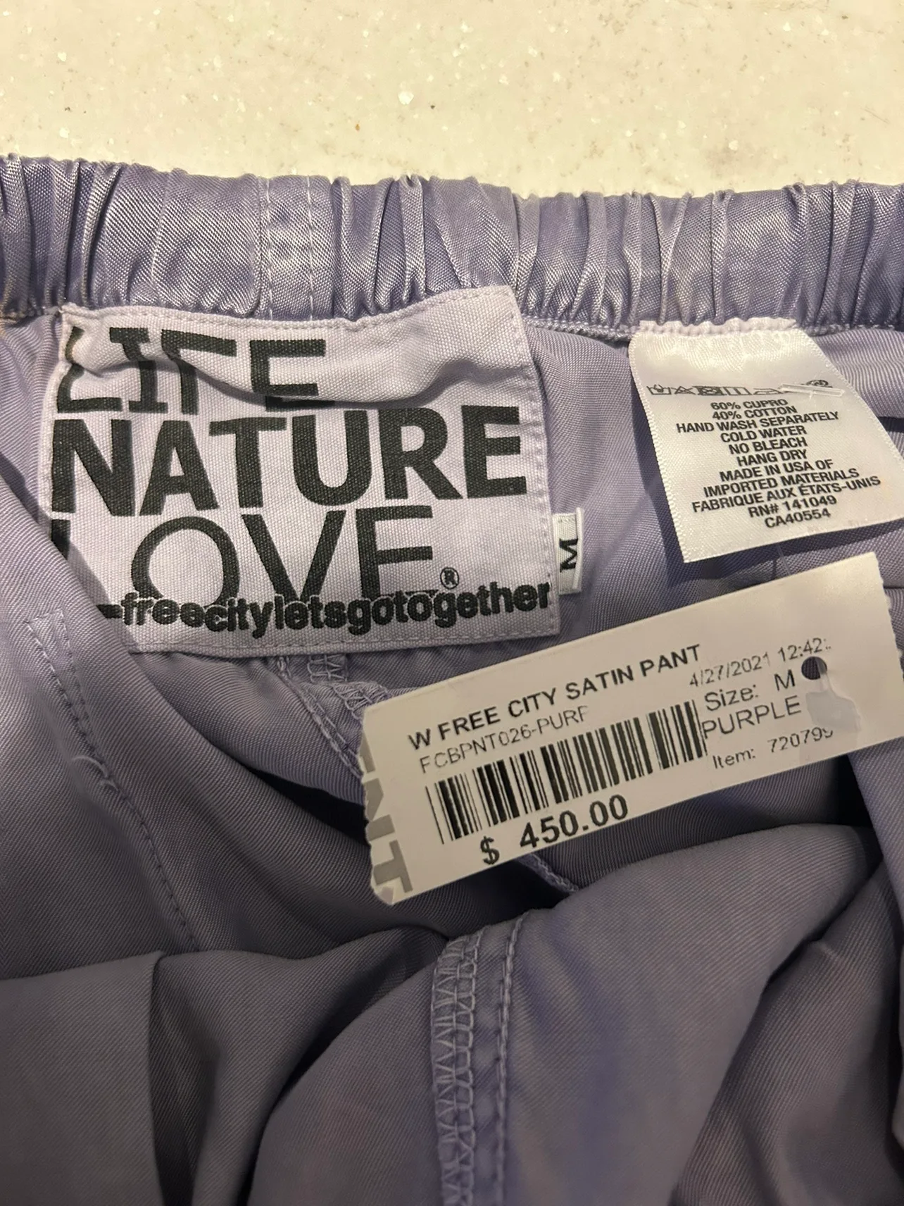Freecity purple satin parachute pants. New with tags image indicator(10)