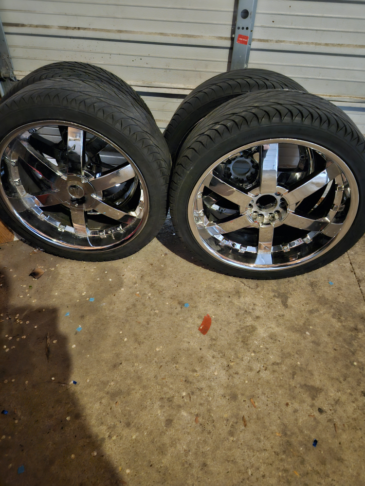 24 inch Chrome Wheels and Tires - photo 2