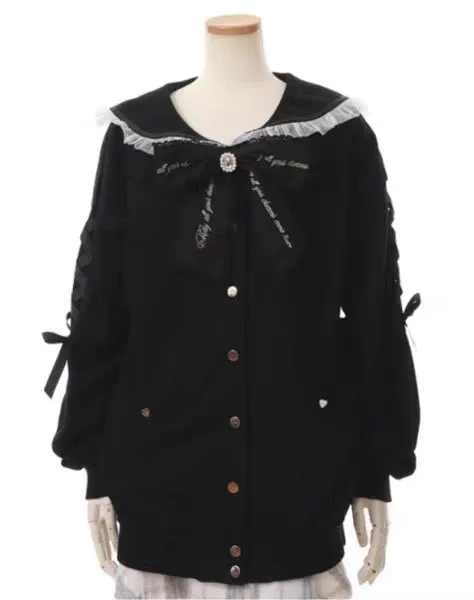 Japanese Black Sailor Collar Cardigan image indicator(2)