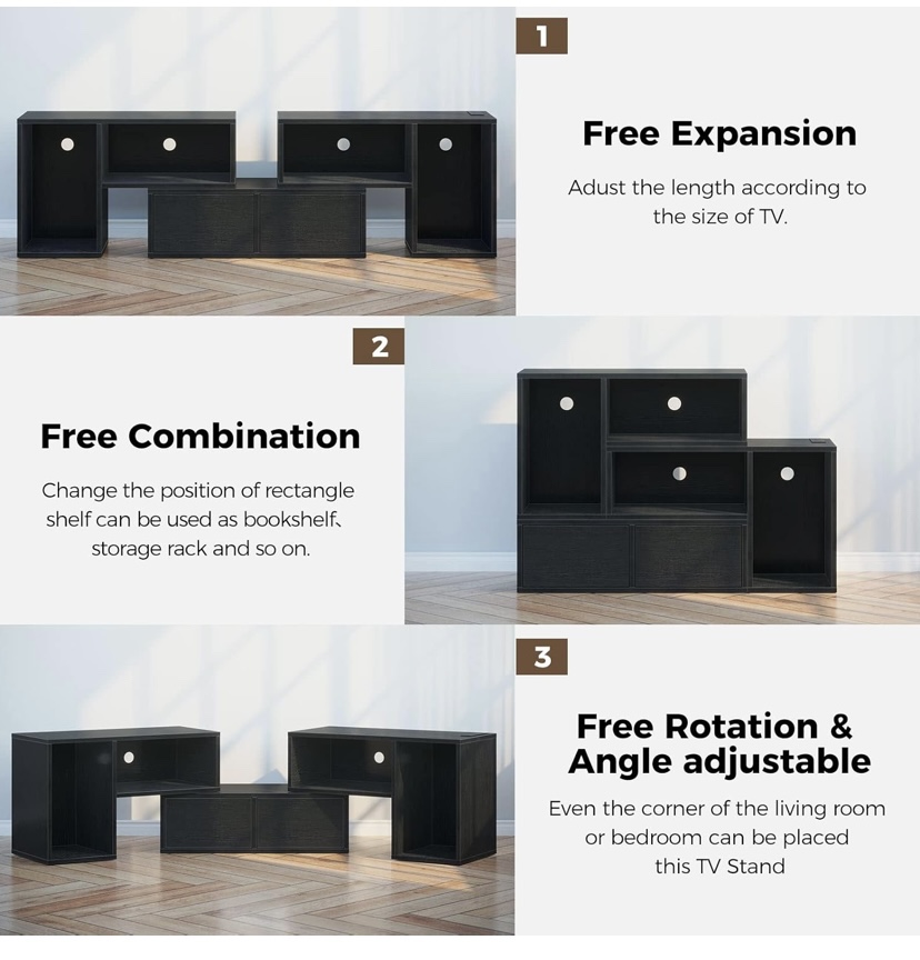 TV Stand- Deformable with LED Strip & Power Outlet - photo 4