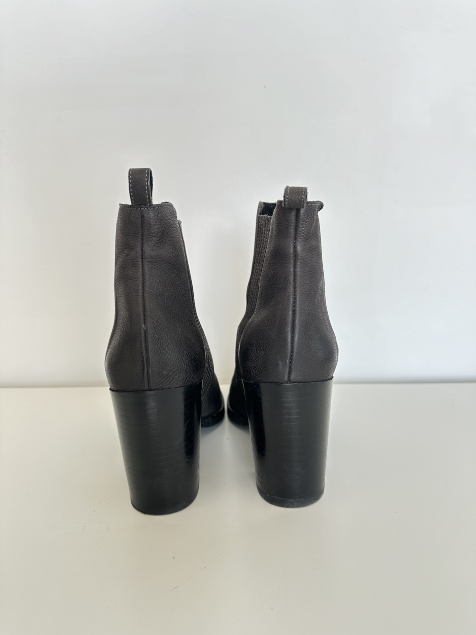 All Saints Grey Leather Boots - Size 8 - photo 3