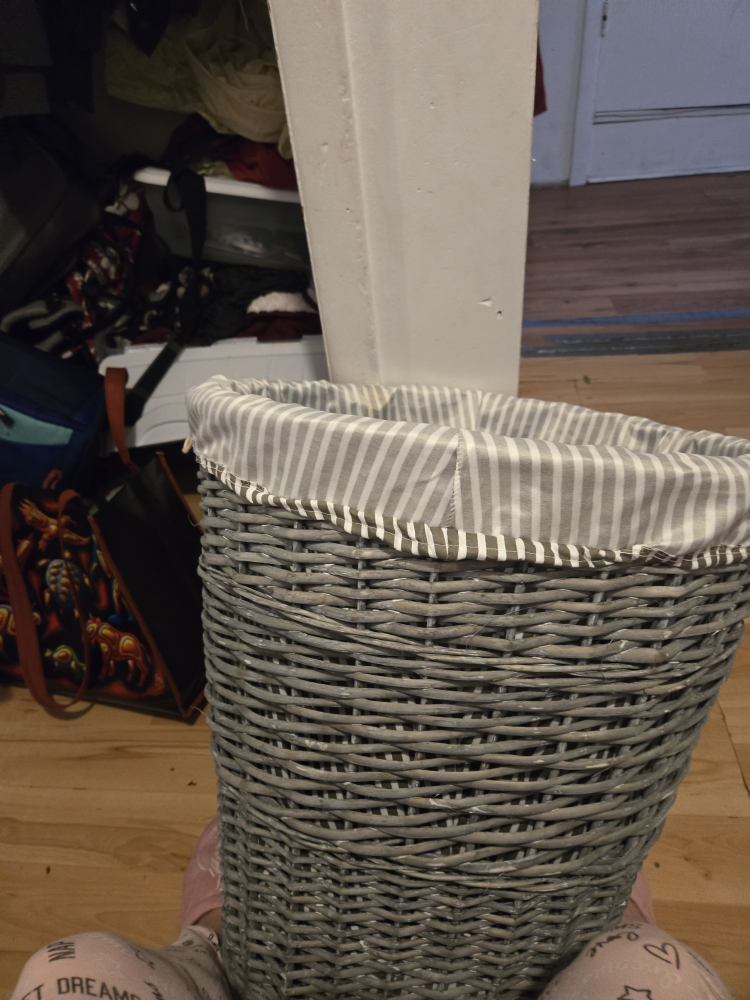 Grey Wicker Basket