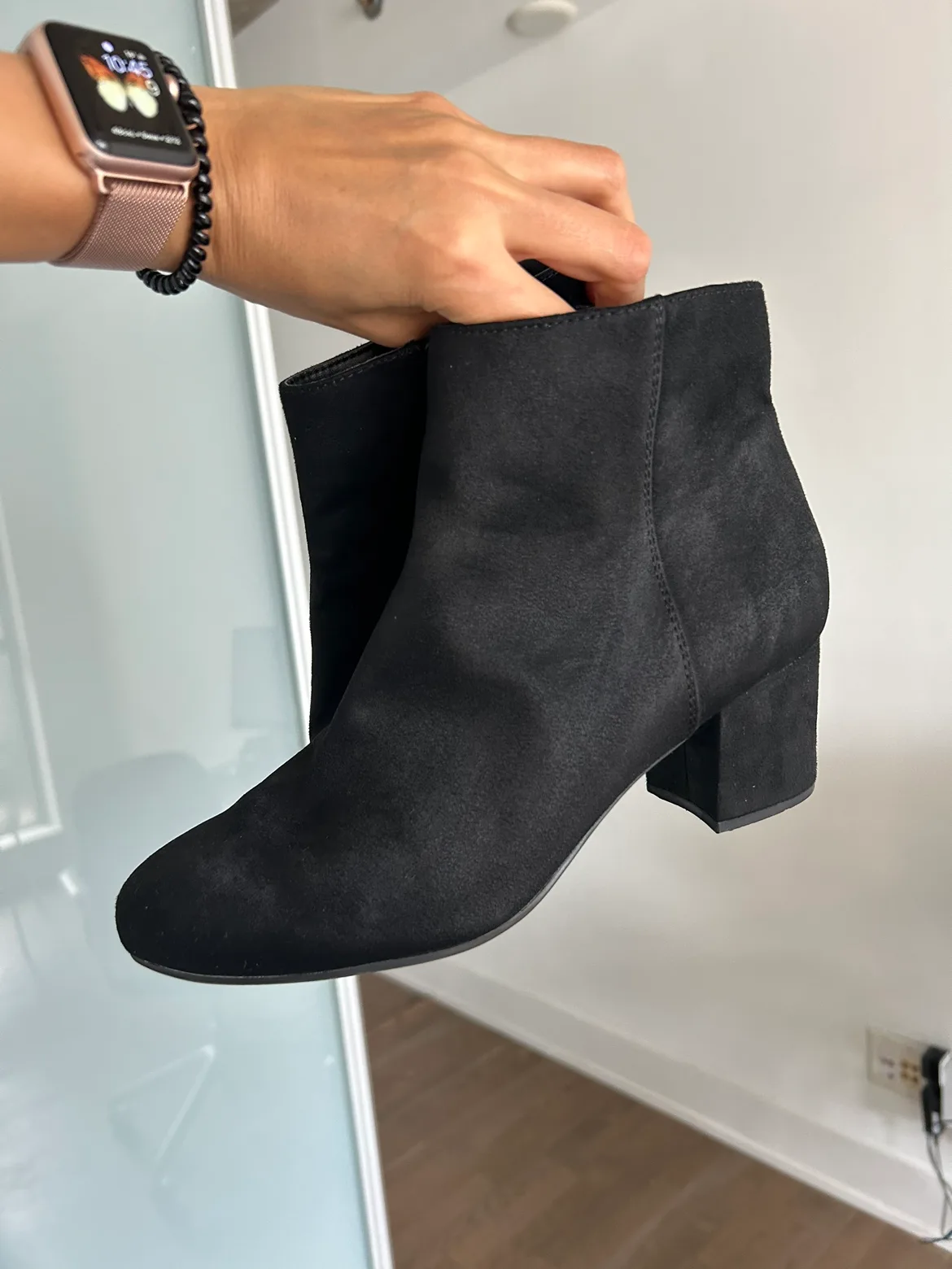 Black Suede Boots Size 9 thumbnail