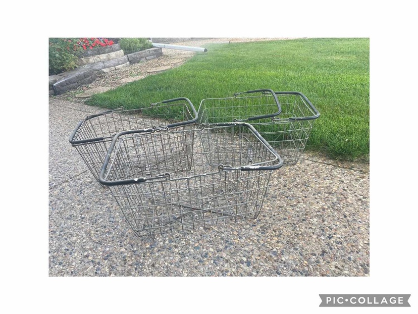 Set of 3  Wire Shopping Baskets
