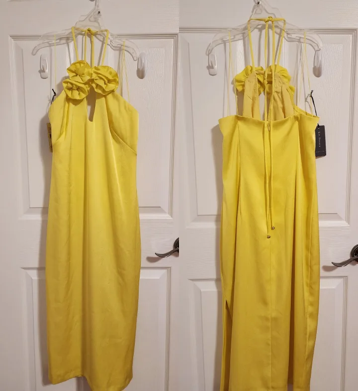 crepe back satin halter dress image indicator(3)