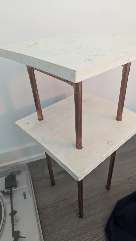 coffee table / side table with copper legs #freecycle thumbnail