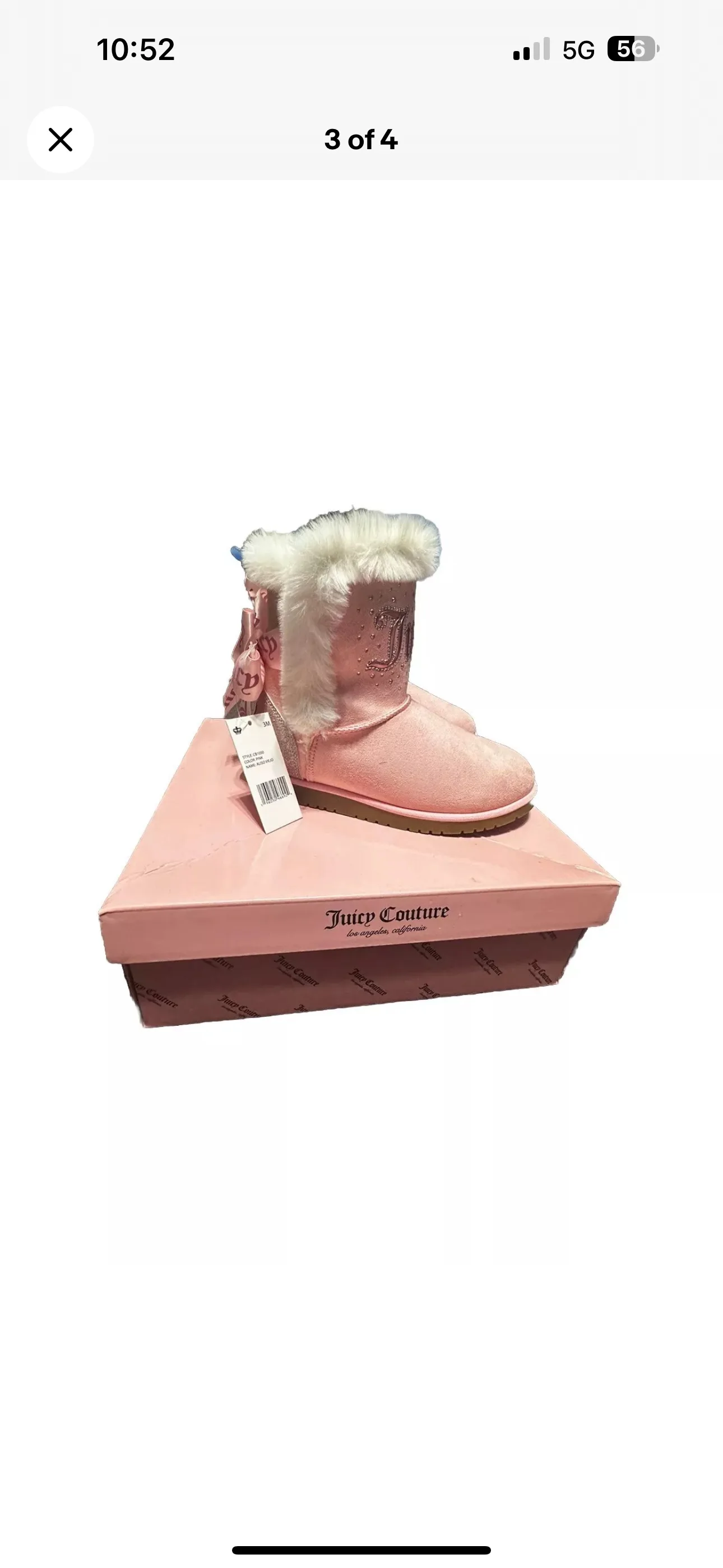 Juicy Couture Pink Faux Fur Boots (new)size 3 image indicator(3)