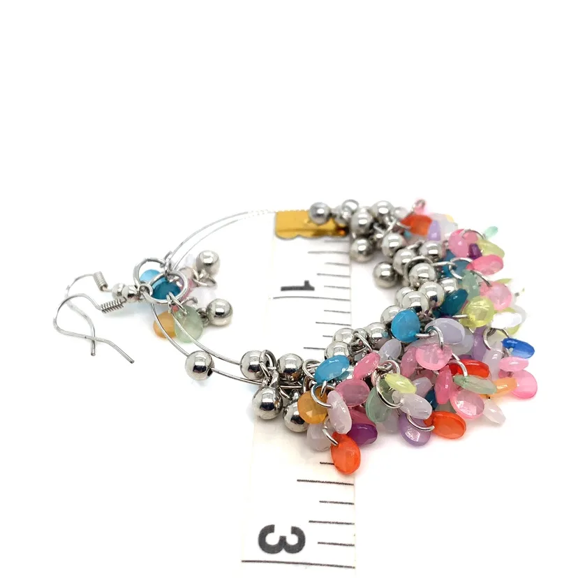 Multicoloured Beaded Hoop Earrings image indicator(3)