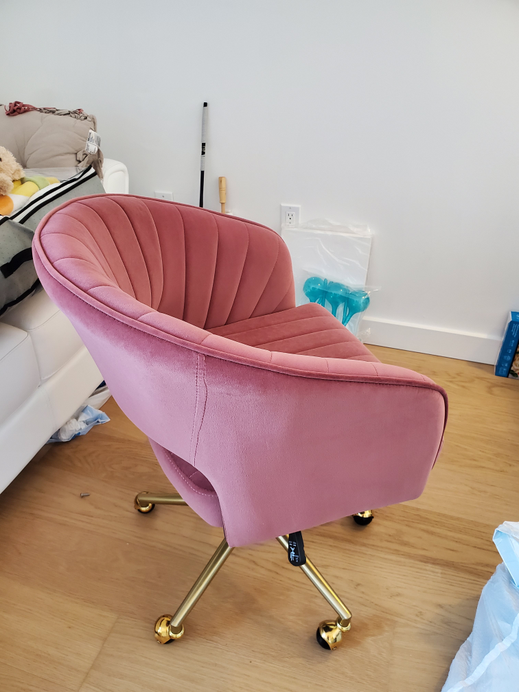 Pink Velvet Swivel Chair