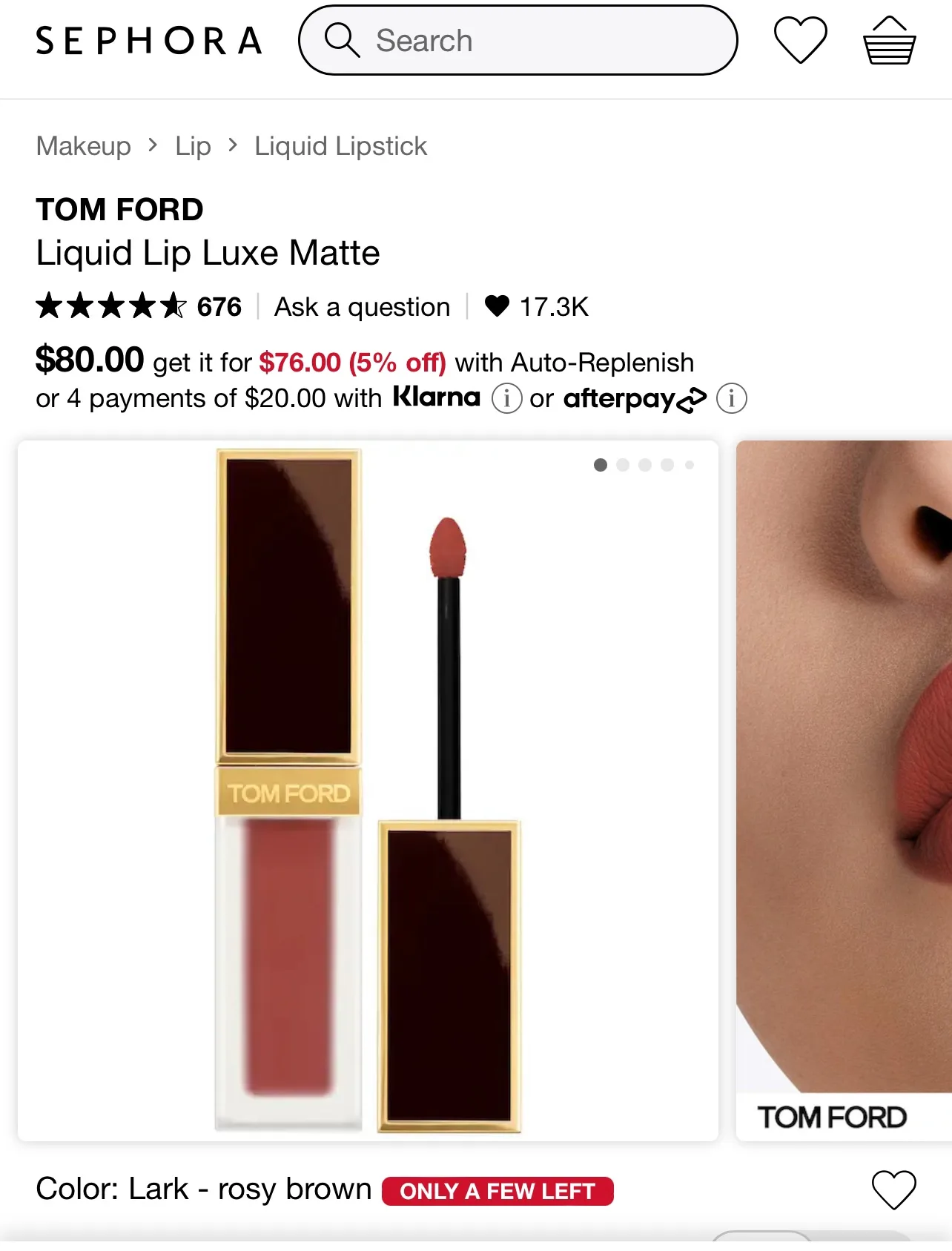 Tom Ford Eye Color Quad in Golden Hour and Lip Liquid Matte image indicator(3)