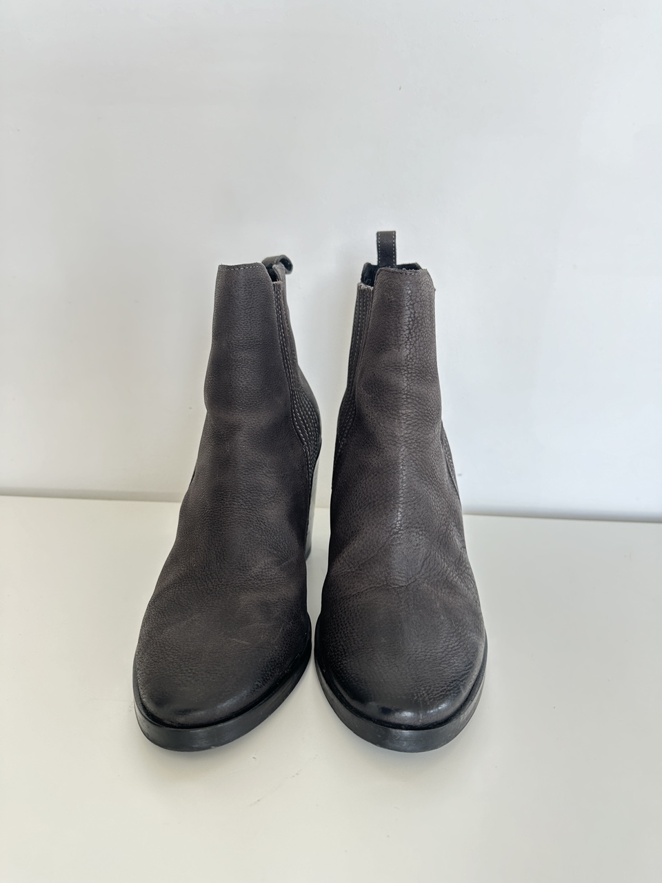 All Saints Grey Leather Boots - Size 8 - photo 2