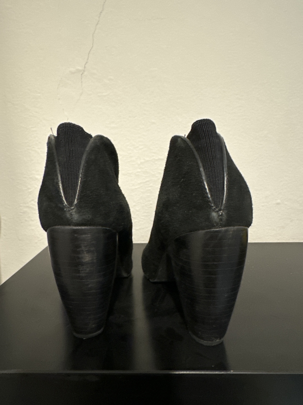 Black Suede Peep-toe Heels - photo 2