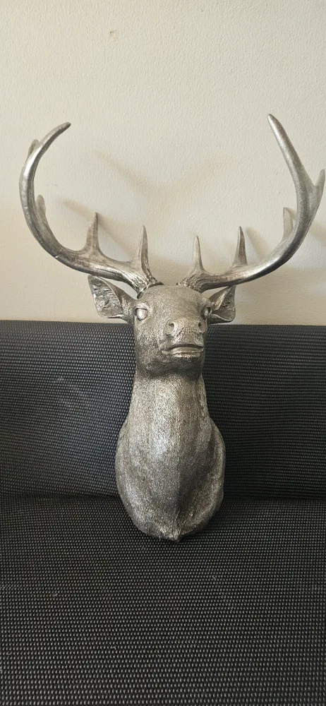 Silver Deer Head Wall Decor