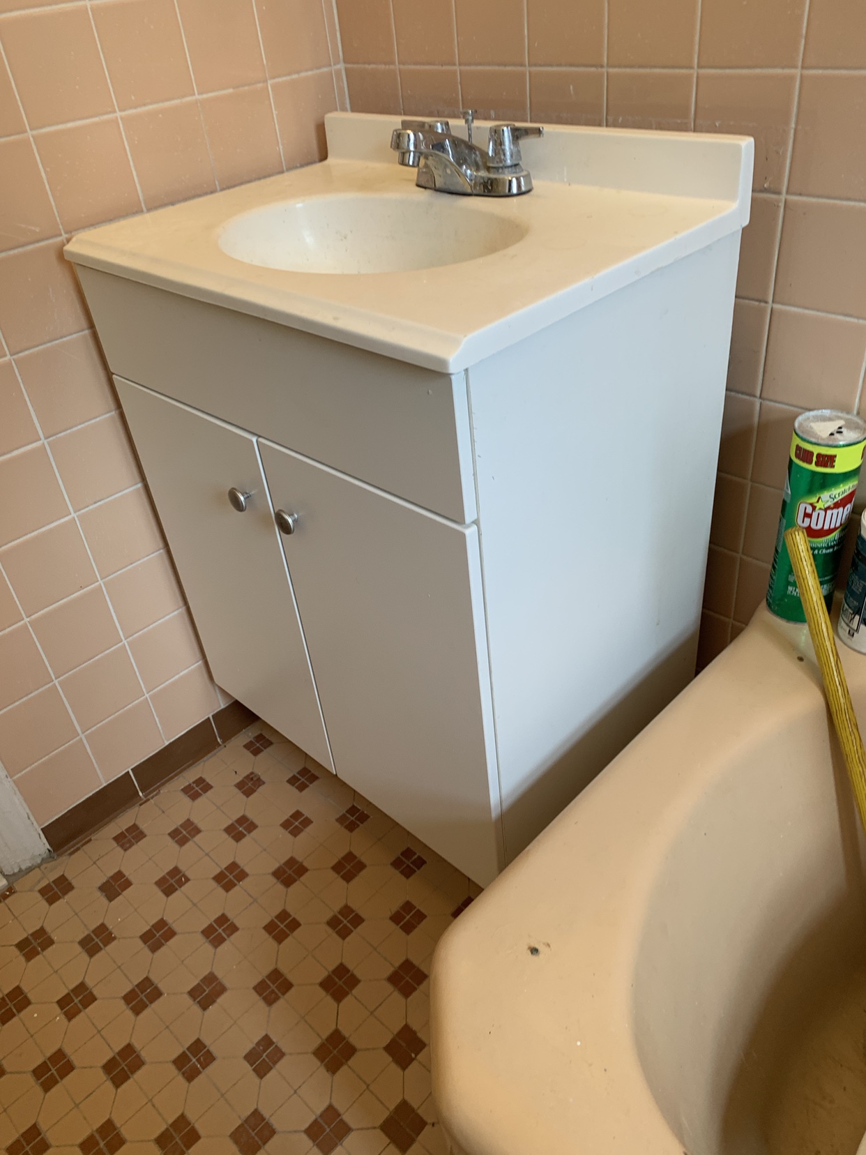 White Bathroom 24 1/4” sink basin cabinet storage - photo 2