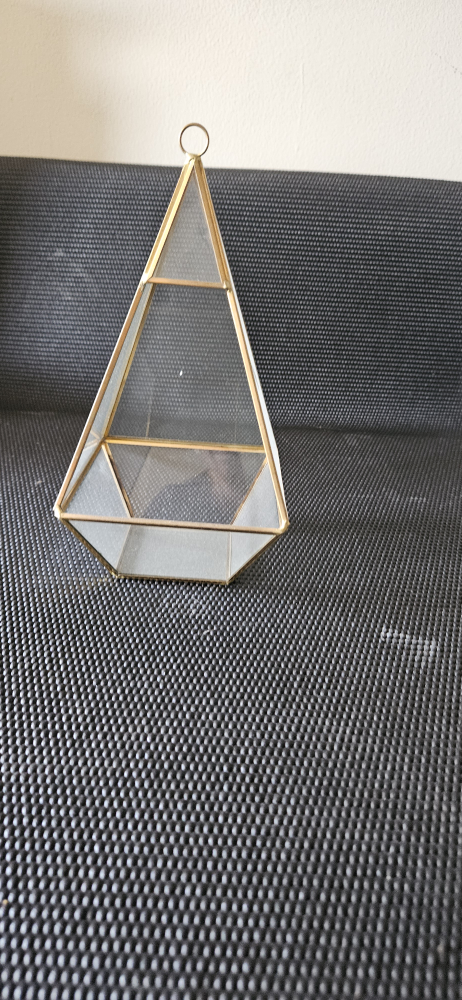 Gold Glass Geometric Terrarium