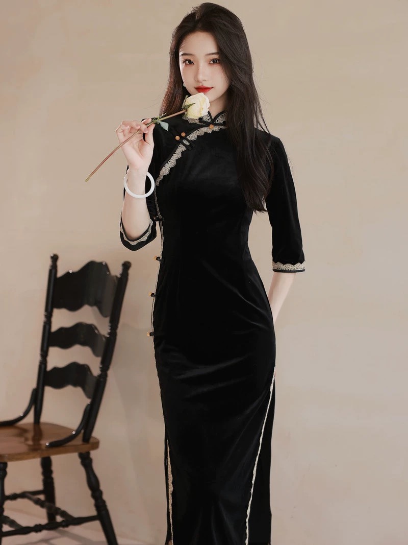 Brand New Black Cheongsam Dress - photo 3