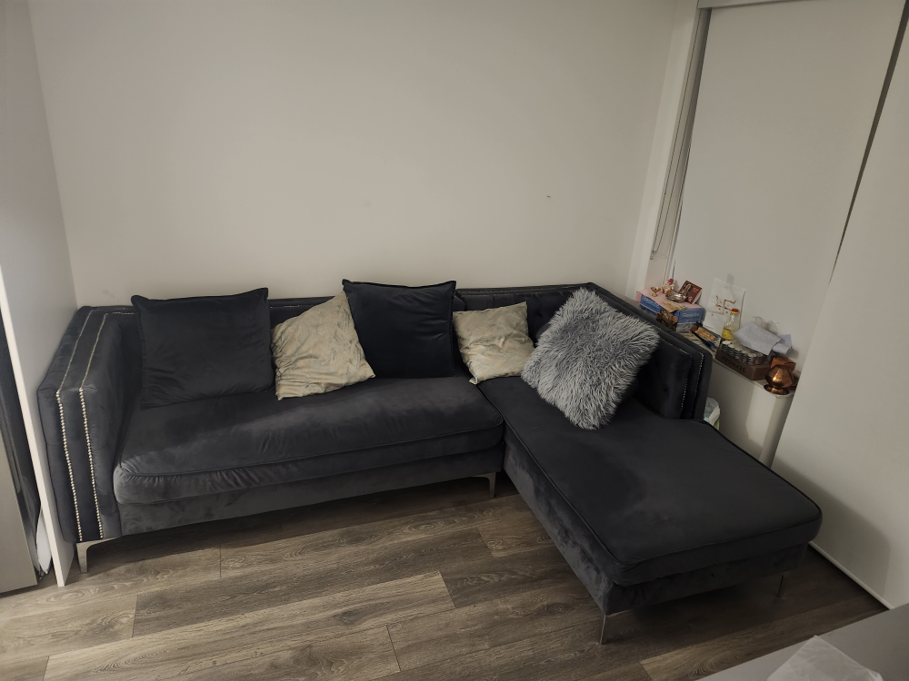 Dark Grey Sectional Sofa -2 piece with 5 cusions - photo 2