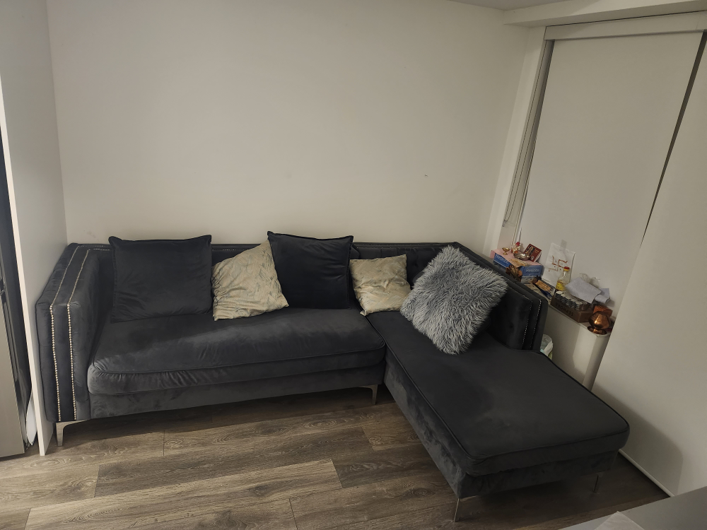Dark Grey Sectional Sofa -2 piece with 5 cusions - photo 3