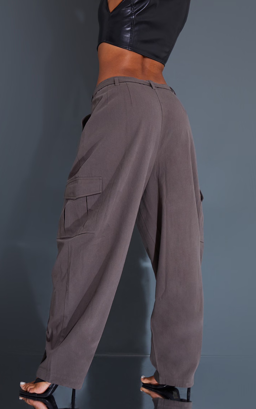 Grey Baggy Low Rise 90’s Cargo Trousers #freecycle - photo 3