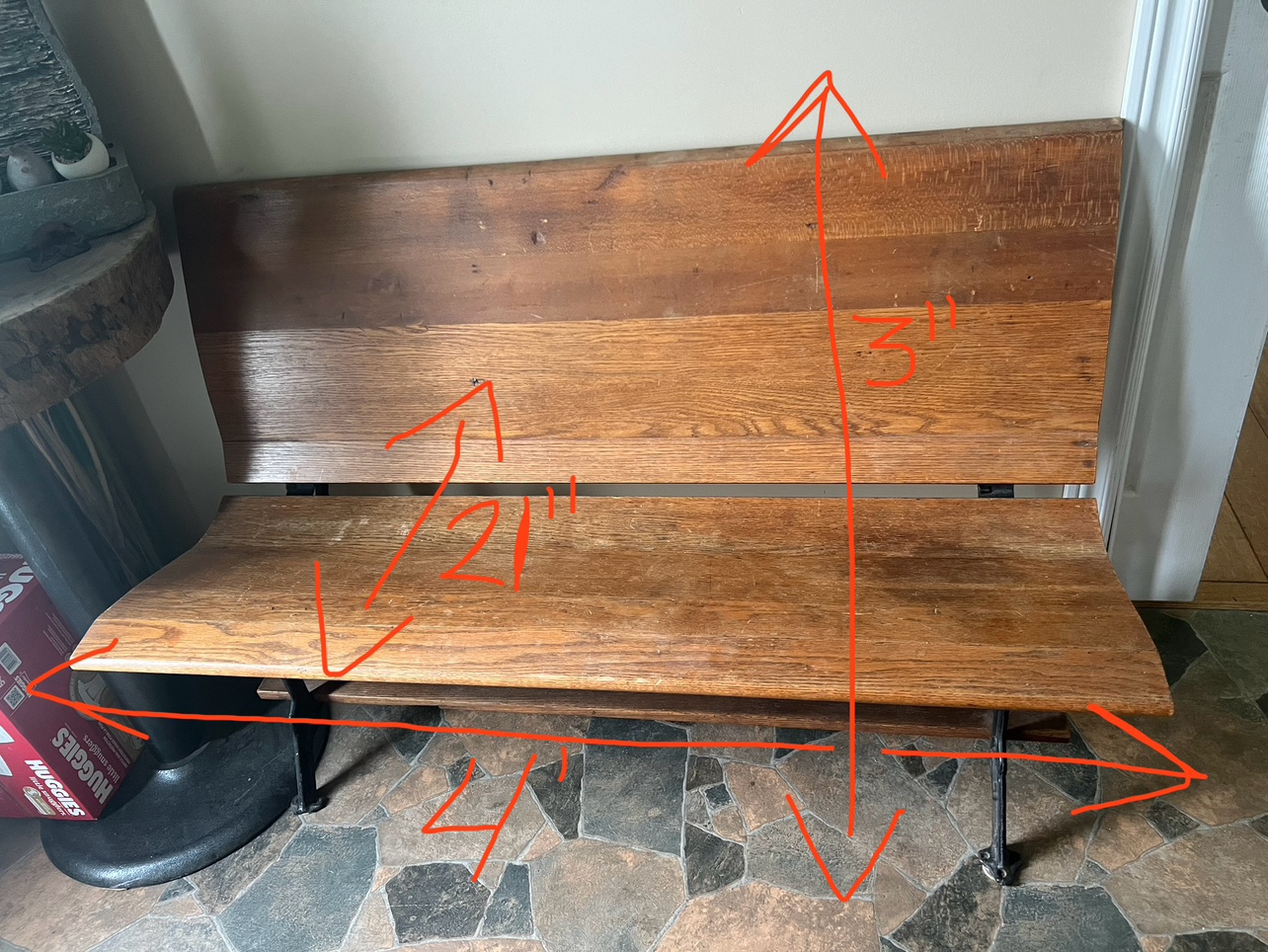 Antique church Bench - photo 2