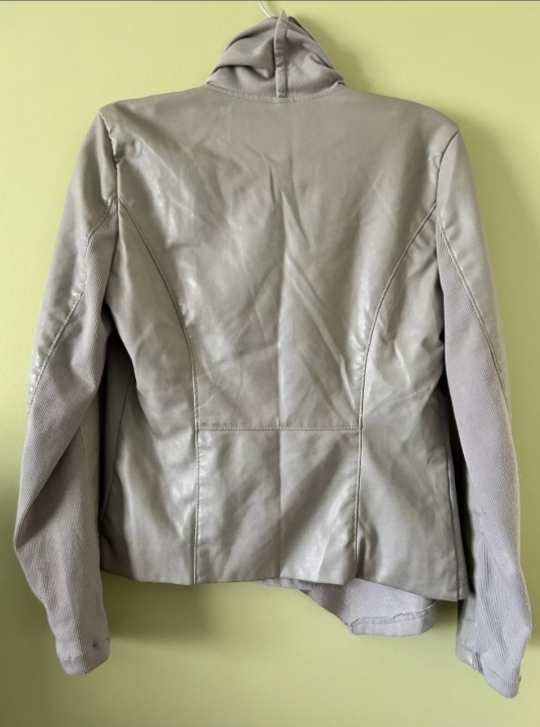 Light Baige Faux Leather Jacket - photo 5