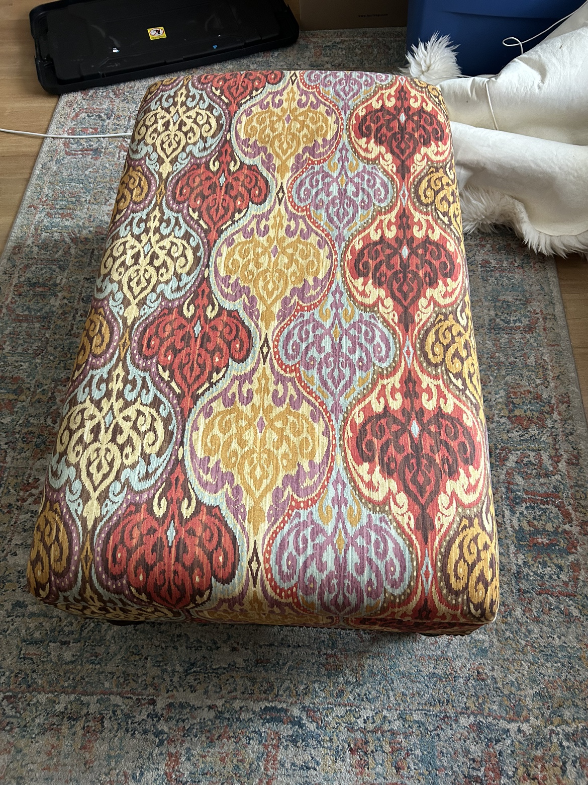 Ottoman with custom slipcover - photo 3