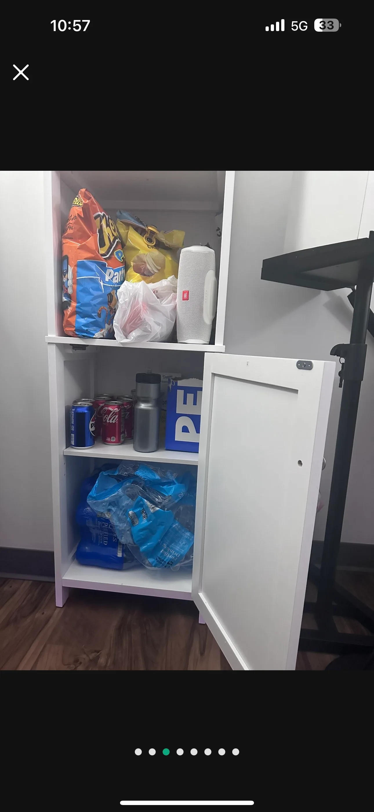 White Wood Linen Tower Cabinet Shelf image indicator(3)