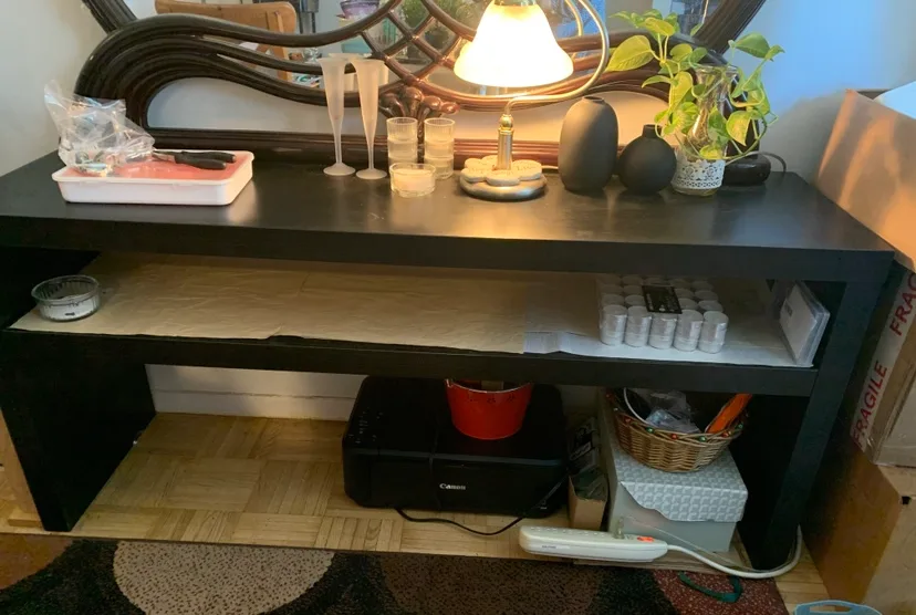 Ikea - Black TV Bench / Console Table thumbnail