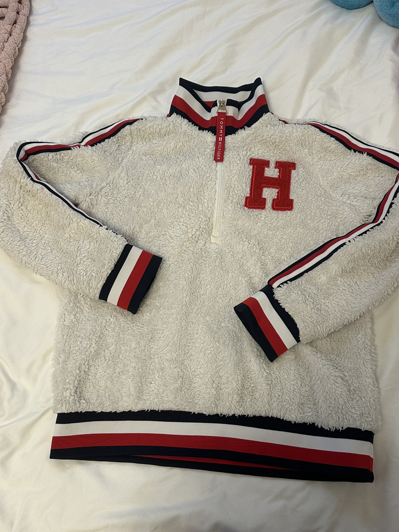 Vintage Tommy Hilfiger White Fleece Pullover
