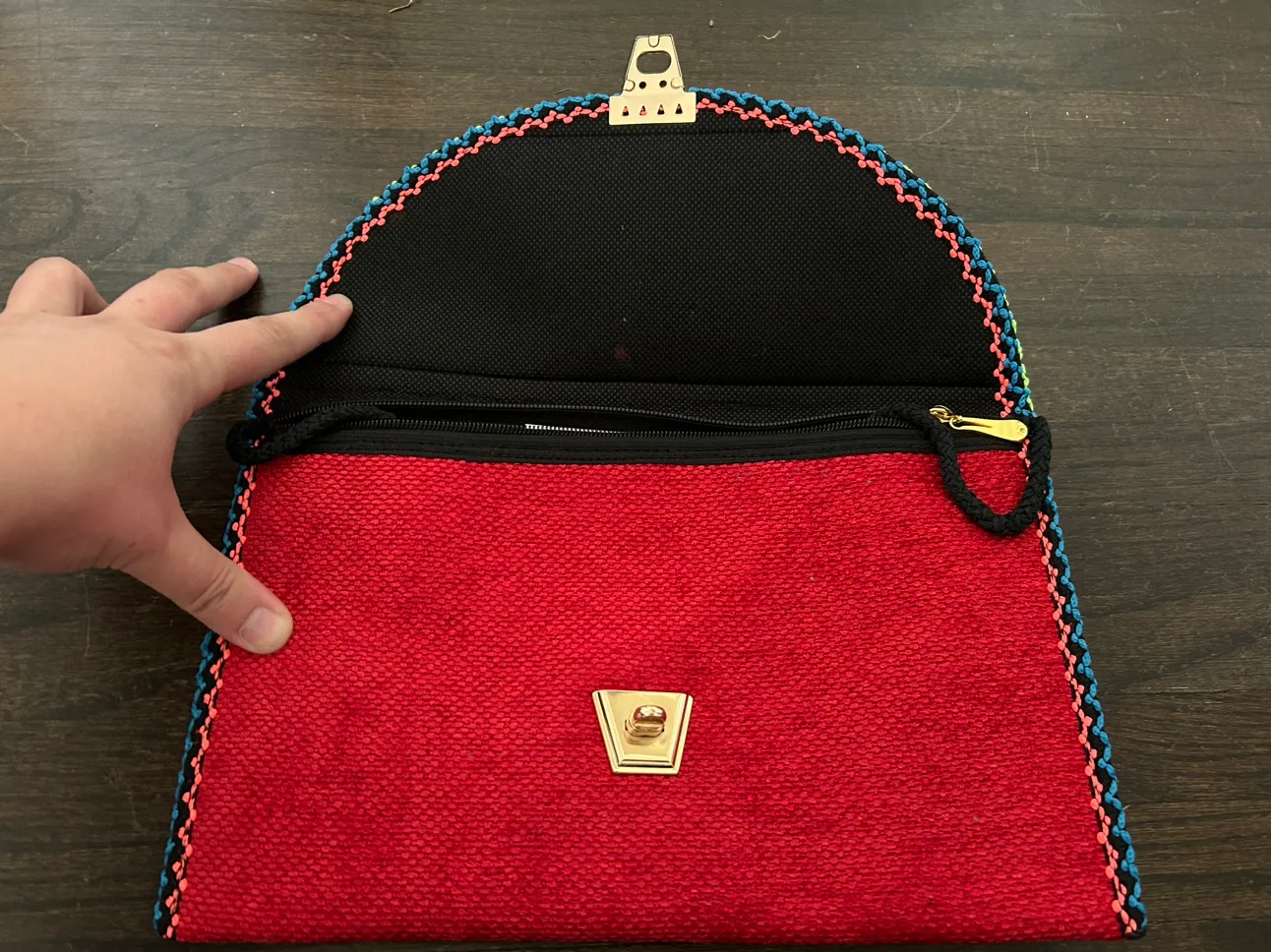 Egyptian Linen Clutch - 19cm x 30cm - Red, Blue, Yellow image indicator(2)