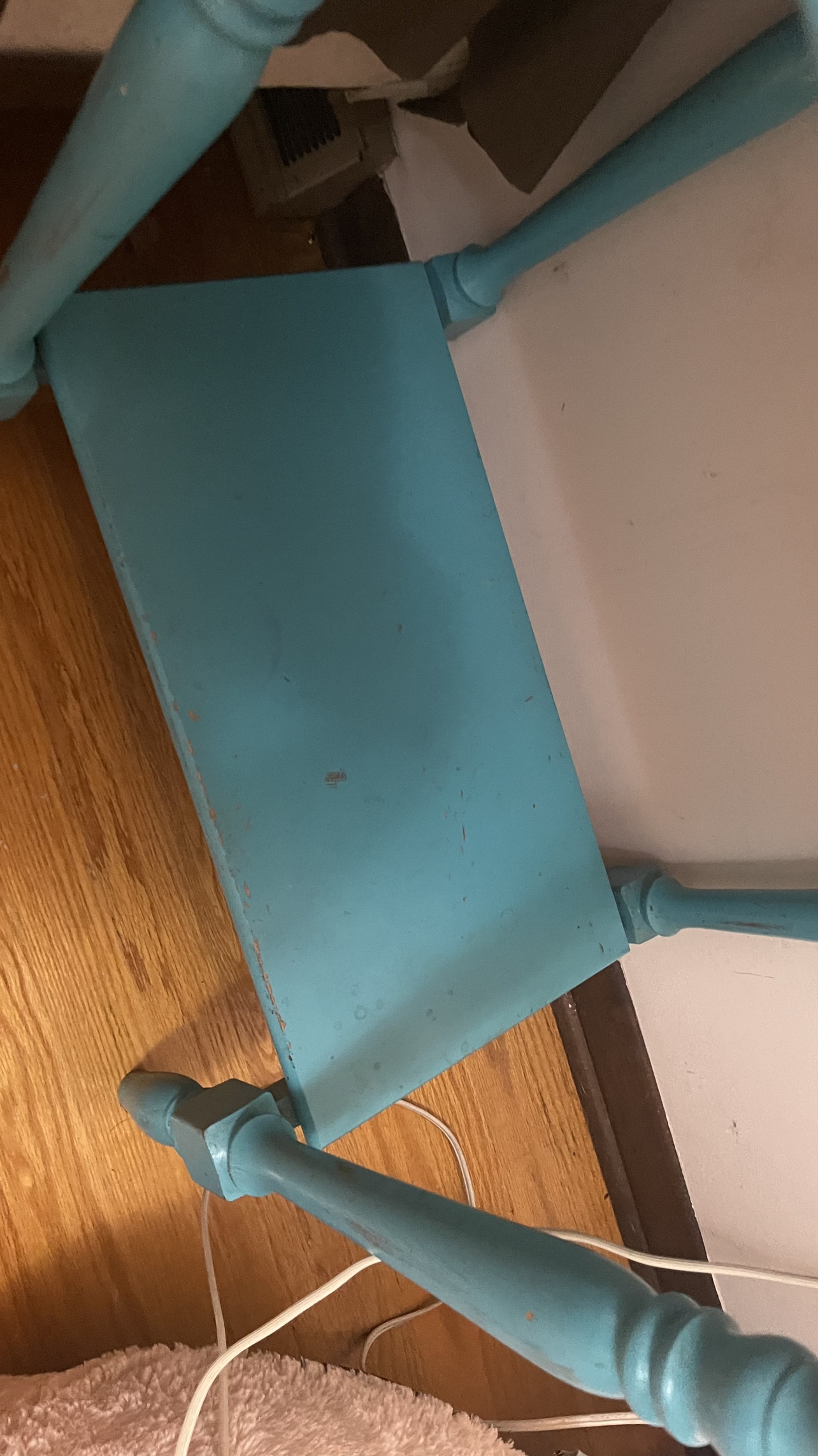 Teal End Table with Drawer Please check more pictures - photo 4