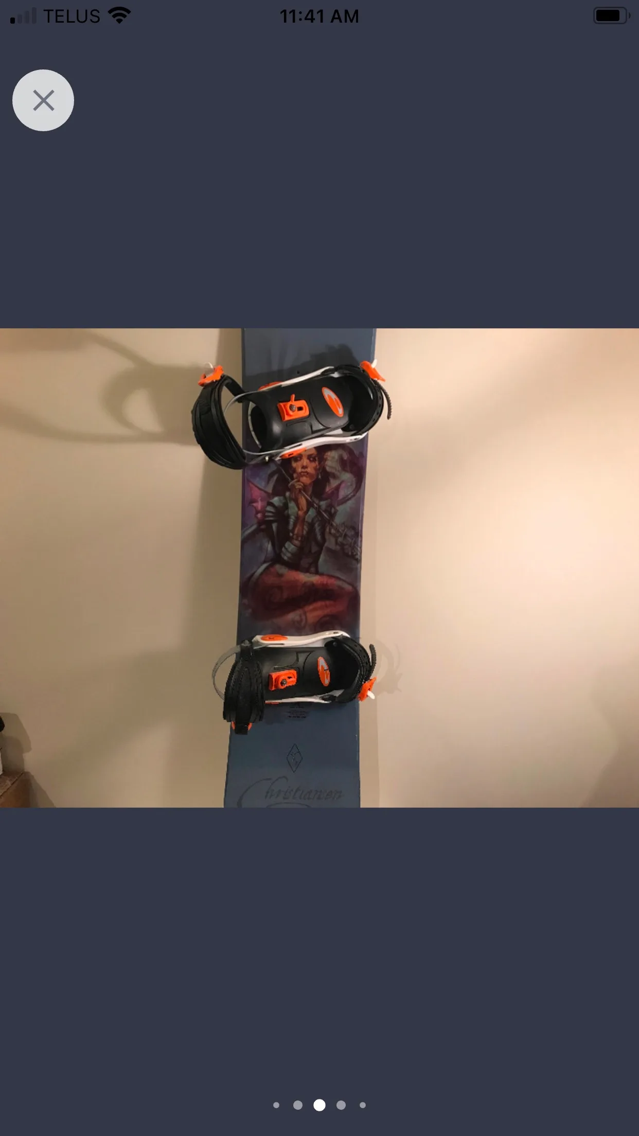 Mens  Snowboard with Bindings. Good condition image indicator(6)