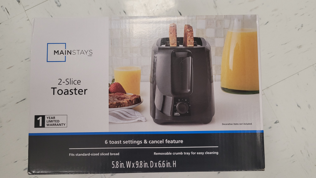 2 Slice Toaster, 6 Toast settings & cancel  option