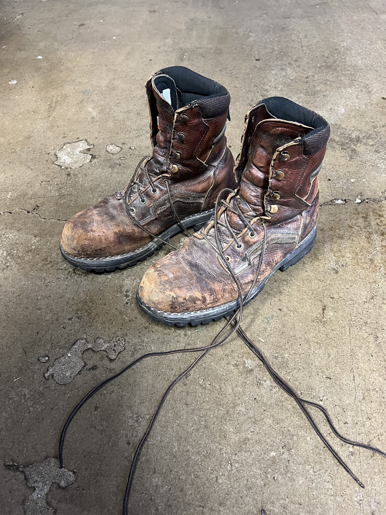 Men's Brown Leather Work Boots