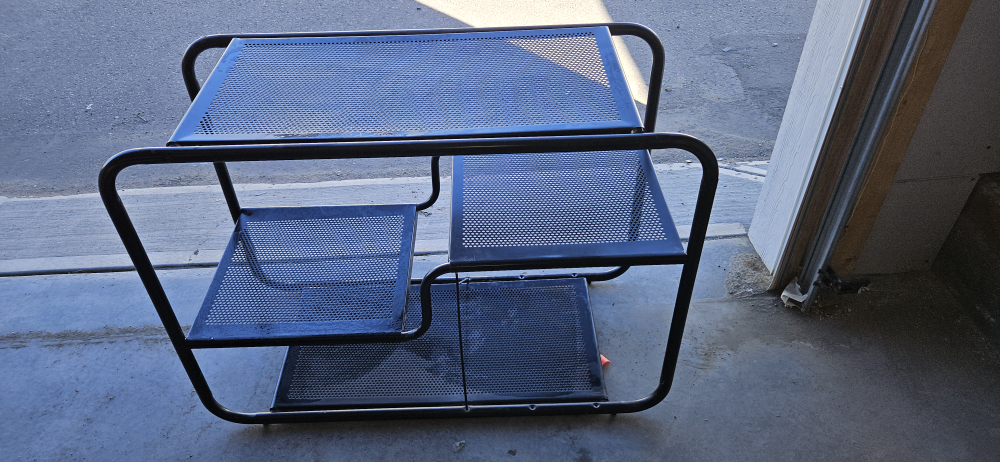 Black Metal Side TV Table