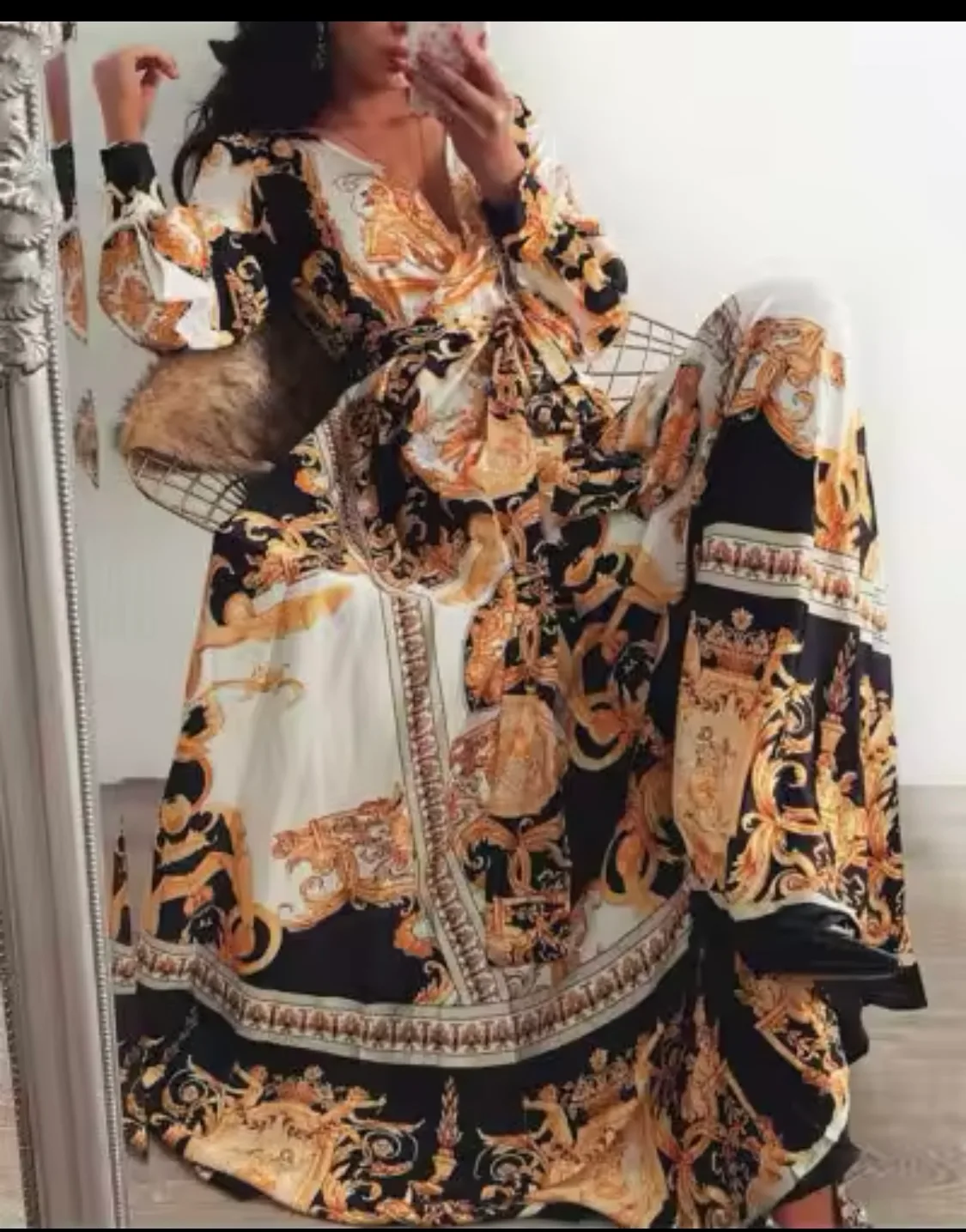 Long Sleeve Floral Maxi Dress image indicator(2)