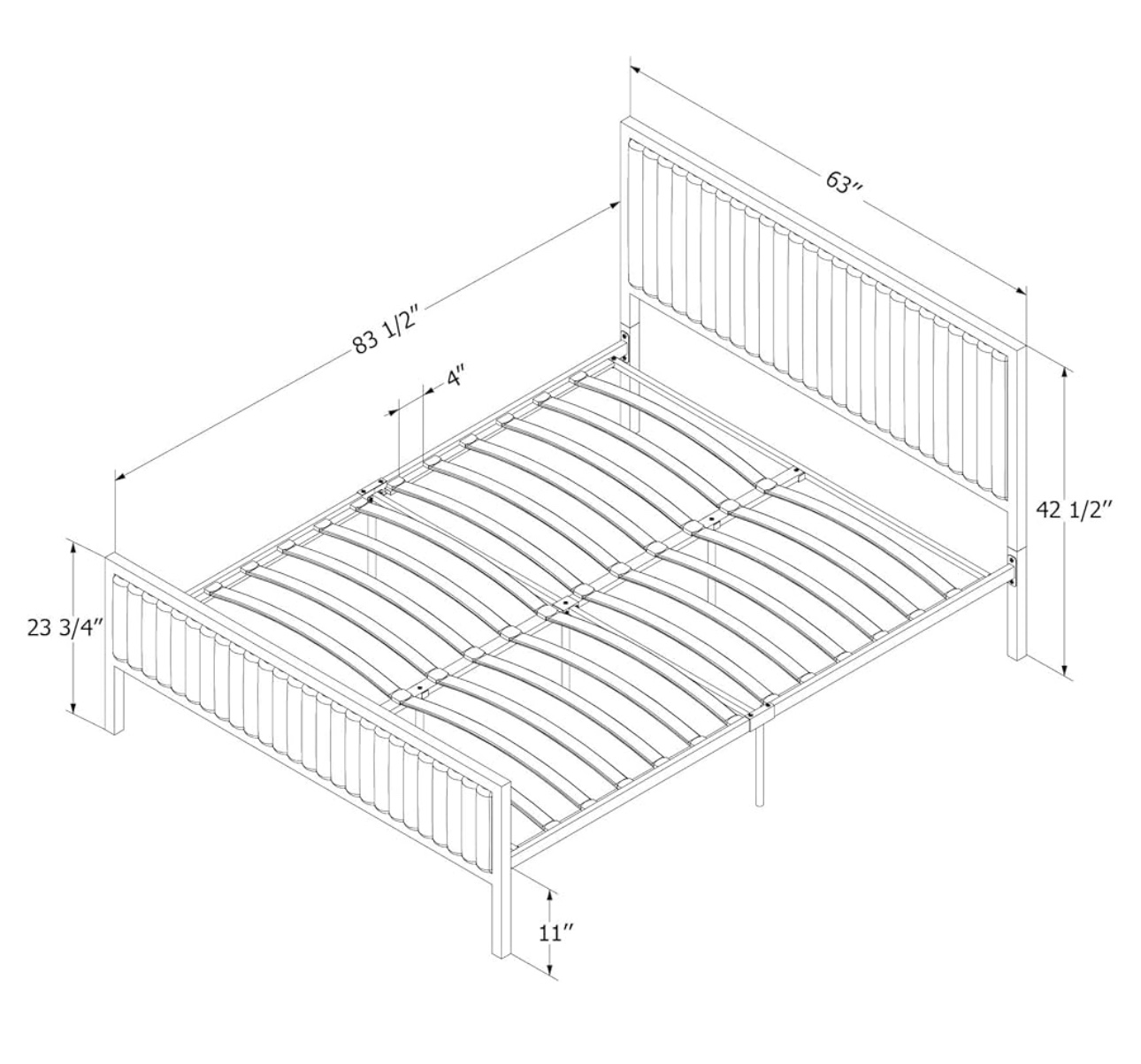 South Shore Hype Metal-Framed Upholstered Bed Set Black and Gold - photo 2