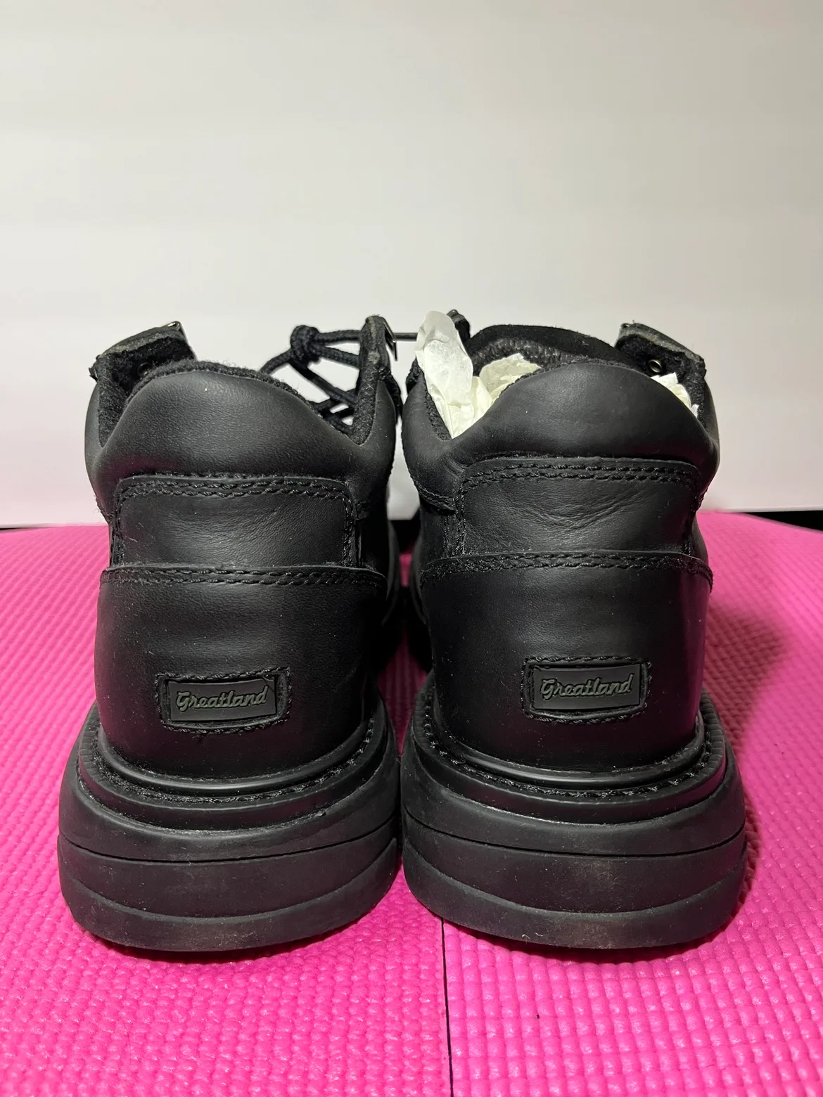 *New* Men’s Size 8 Black Leather Upper Hiking or Work Boots image indicator(5)