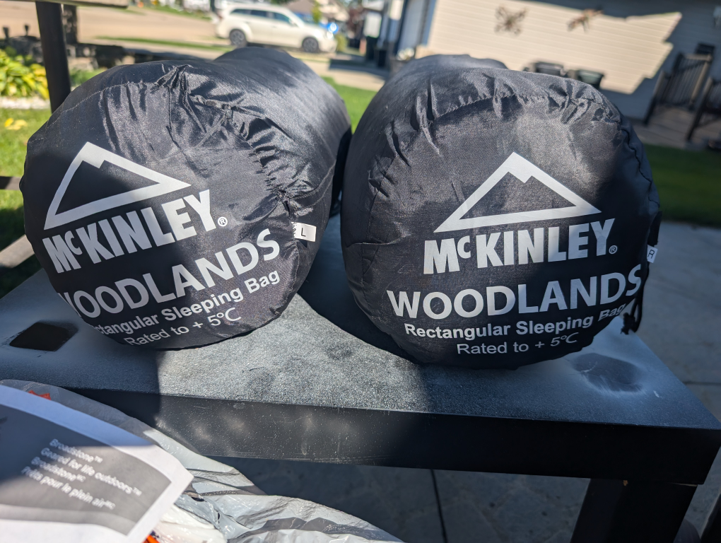 Broadstone Air Mattress and Two McKinley Woodlands Sleeping Bags
