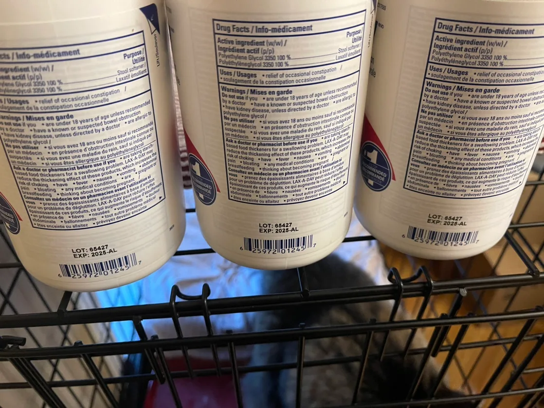 3 bottles of LAX-A-Day ($19.50 each) Powder image indicator(10)