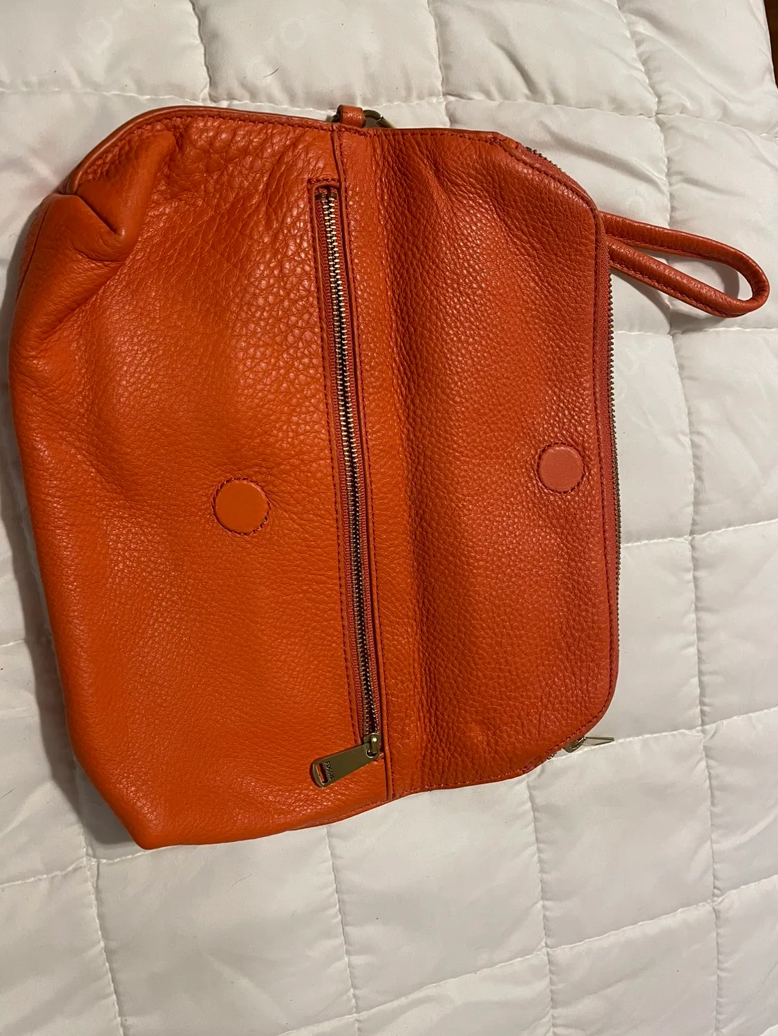 Fossil Orange Leather Clutch image indicator(2)